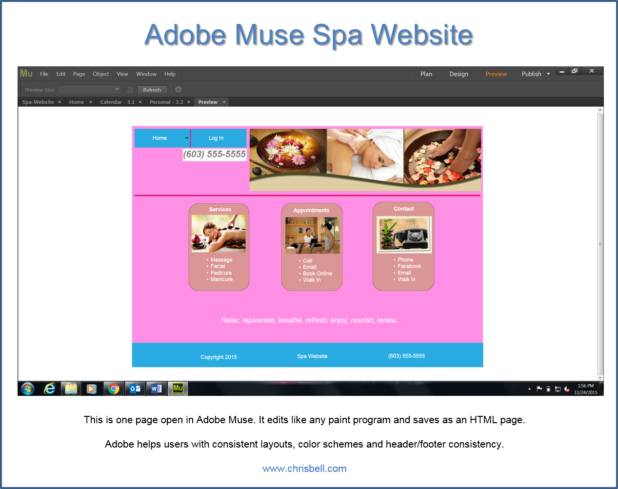 Spa Site in Adobe Muse