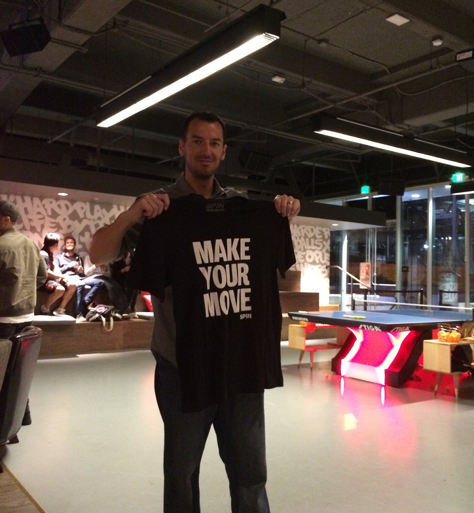 Chris Bell Playing Ping Pong at SPIN