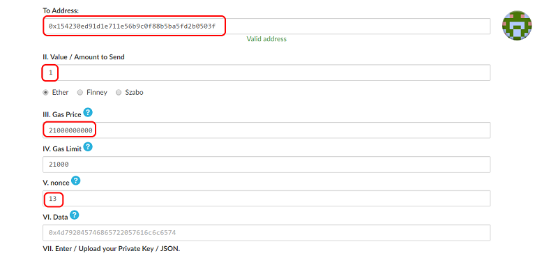 Ethereum (ETH) MyEtherWallet Offline Transaction Gas Price