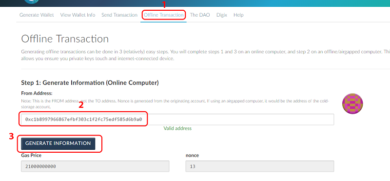 Ethereum (ETH) MyEtherWallet Offline Transaction